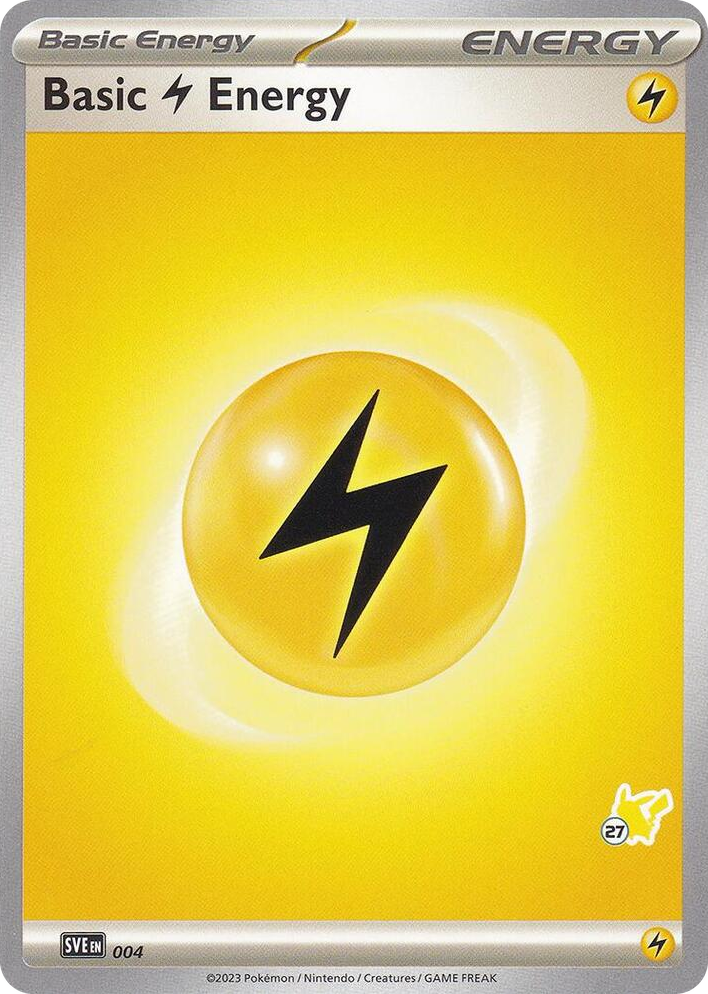 0004 Basic Lightning Energy - Pikachu 27 Common Battle Academy 2024
