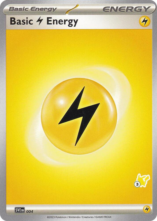 0004 Basic Lightning Energy - Pikachu 3 Common Battle Academy 2024