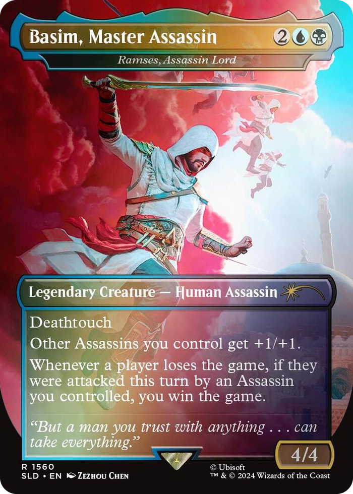 Basim, Master Assassin - Ramses, Assassin Lord (Rainbow Foil) #1560 R - Secret Lair Drop Series Pokemon card