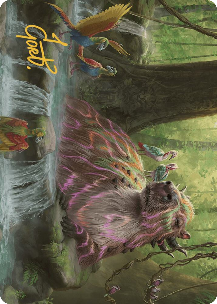 Basking Capybara Art Card (Gold-Stamped Signature) #22 S - Art Series: The Lost Caverns of Ixalan Pokemon card