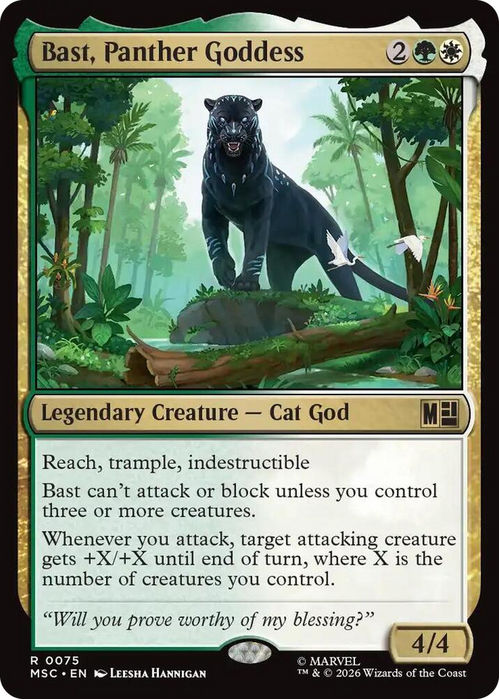 Bast, Panther Goddess #75 R - Commander: Marvel Super Heroes Pokemon card