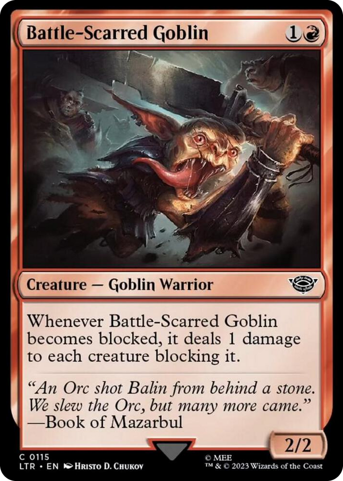 Battle-Scarred Goblin #115 C - Universes Beyond: The Lord of the Rings: Tales of Middle-earth Pokemon card