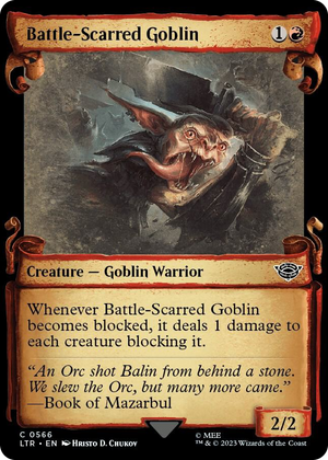 0566 Battle-Scarred Goblin (Showcase Scrolls) C Universes Beyond: The Lord of the Rings: Tales of Middle-earth