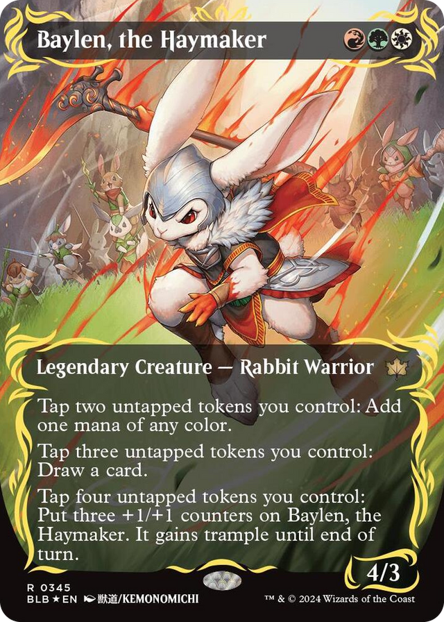 0345 Baylen, the Haymaker (Borderless) (Raised Foil) R Bloomburrow