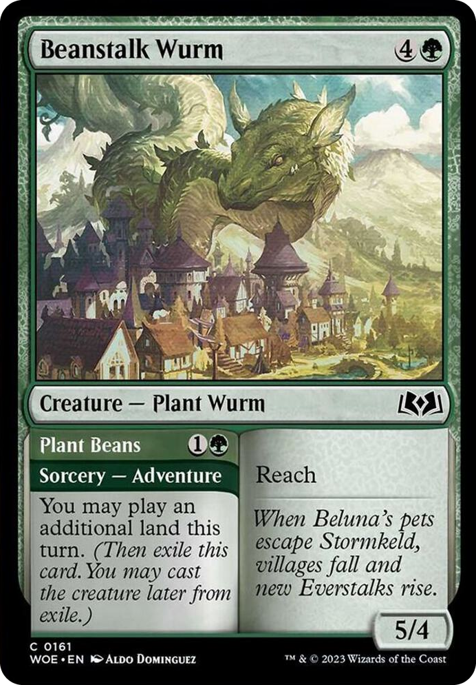 0161 Beanstalk Wurm C Wilds of Eldraine