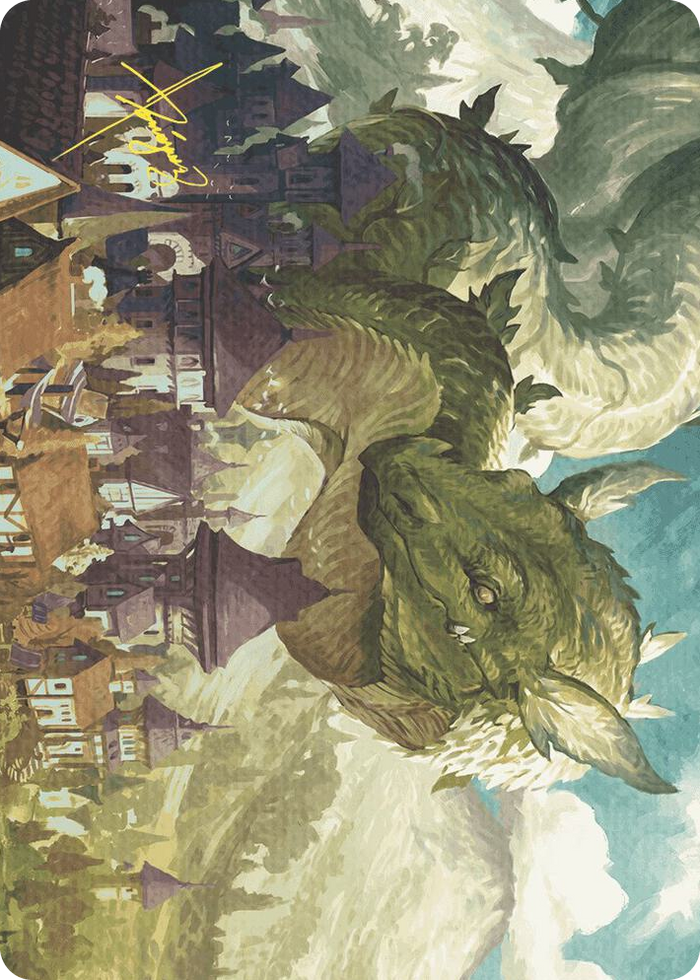 Beanstalk Wurm Art Card (Gold-Stamped Signature) #23 S - Art Series: Wilds of Eldraine Pokemon card