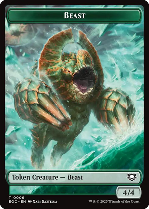 0006 Beast (0006) // Elemental (0007) Double-Sided Token T Commander: Edge of Eternities