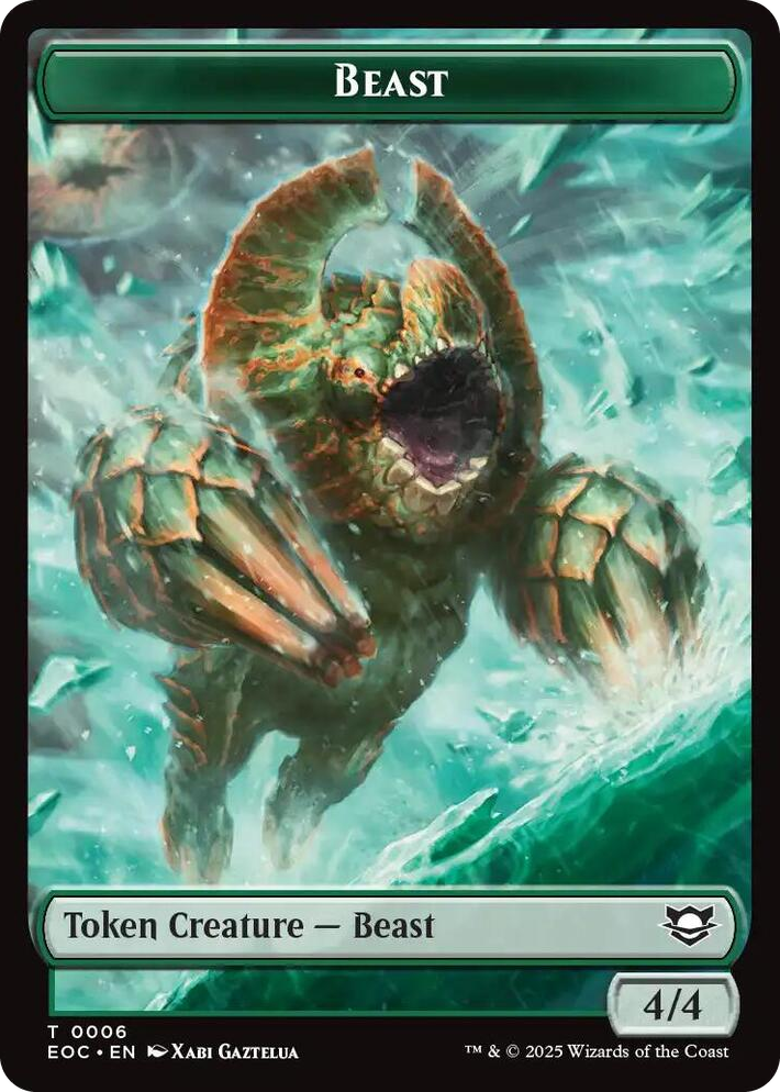 0006 Beast (0006) // Elemental (0008) Double-Sided Token T Commander: Edge of Eternities