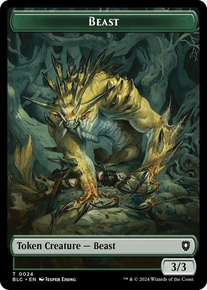 0024 Beast (0024) // Treasure Double-Sided Token T Commander: Bloomburrow
