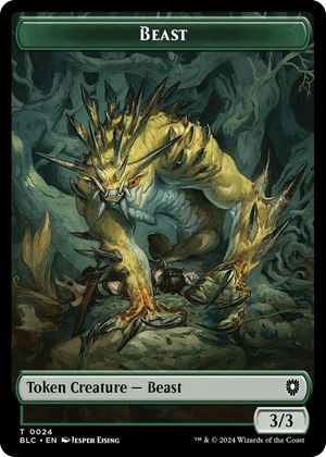 0024 Beast (0024) // Treasure Double-Sided Token T Commander: Bloomburrow