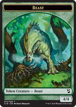 0013 Beast (013) // Plant Double-Sided Token T Commander 2018
