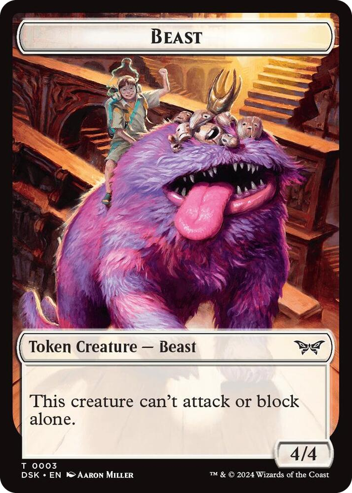 0003 Beast // Copy Double-Sided Token T Duskmourn: House of Horror