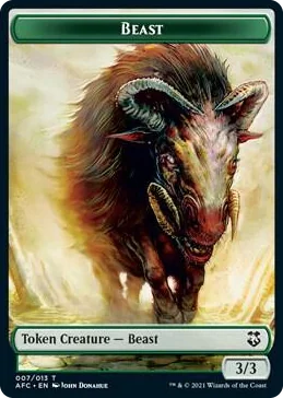 0007 Beast // Dragon Spirit Double-Sided Token T Commander: Adventures in the Forgotten Realms