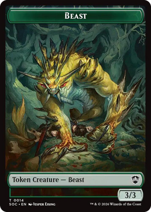 0014 Beast // Primo, The Indivisible Double-Sided Token T Commander: Secrets of Strixhaven