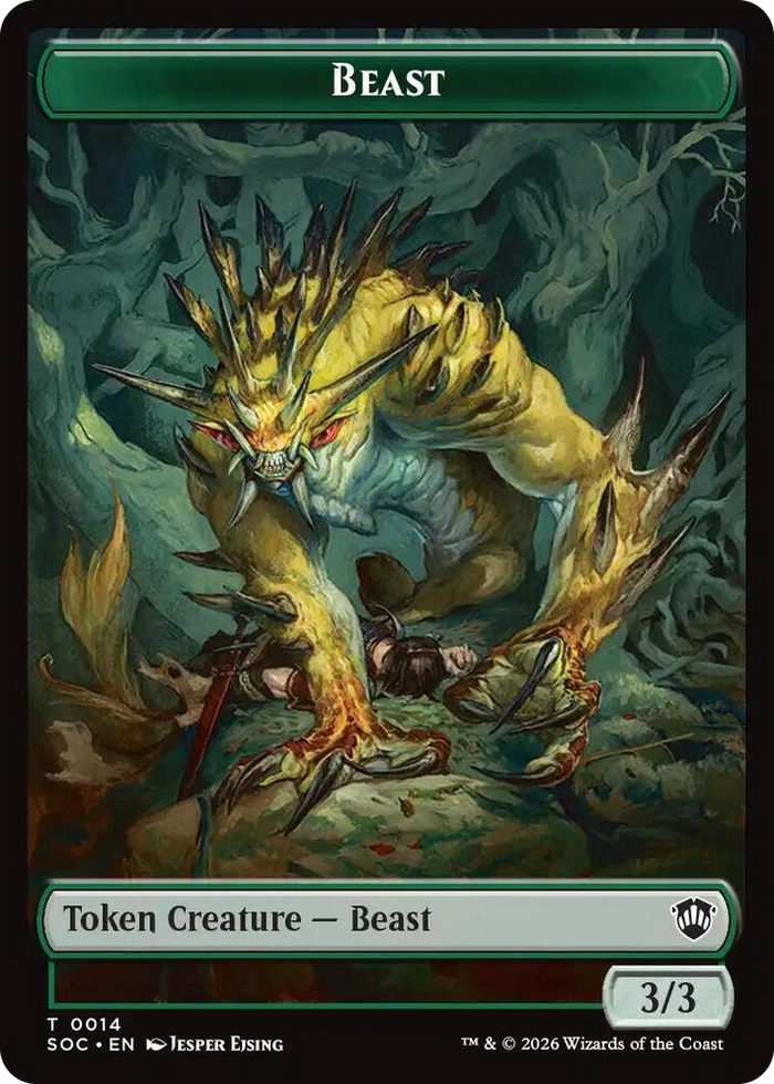 Beast // Primo, The Indivisible Double-Sided Token #14 T - Commander: Secrets of Strixhaven Pokemon card