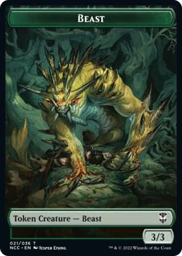 0021 Beast // Saproling Double-Sided Token T Commander: Streets of New Capenna