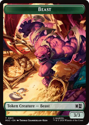 0011 Beast // Vibranium Double-Sided Token T Commander: Marvel Super Heroes