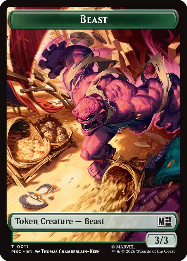 0011 Beast // Vibranium Double-Sided Token T Commander: Marvel Super Heroes