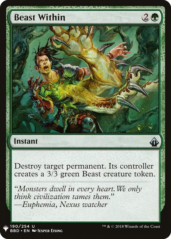 Beast Within (BBD) #190 U - The List Reprints Pokemon card