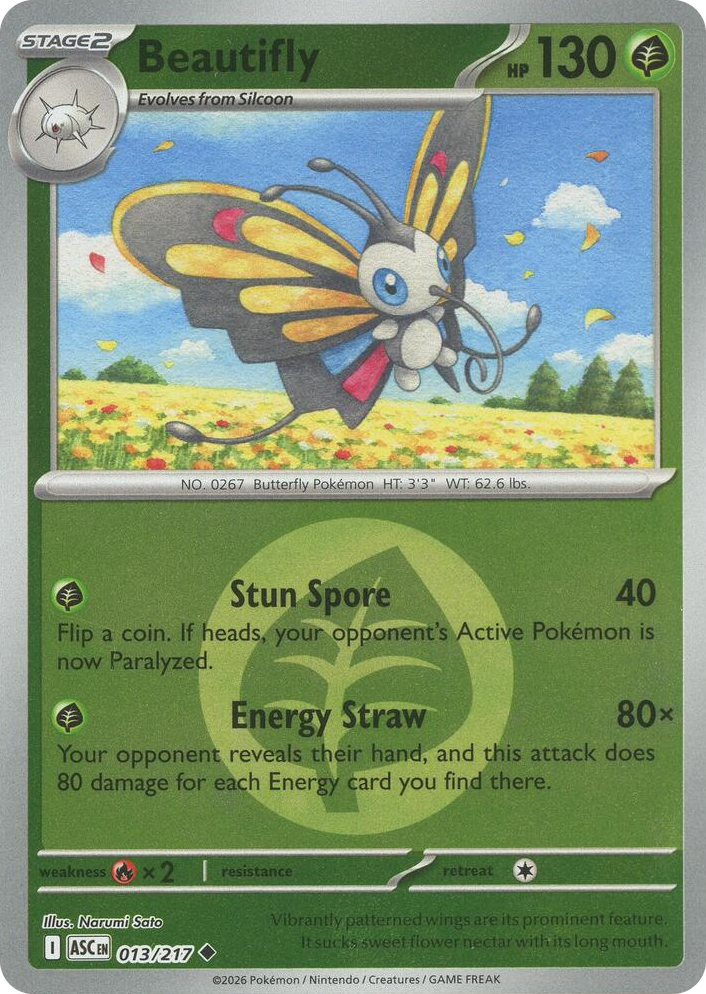 0013 Beautifly - 013/217 (Energy Symbol Pattern) Uncommon Ascended Heroes