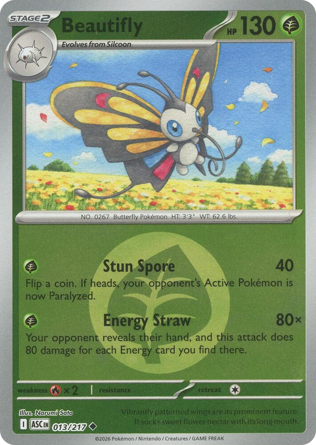 0013 Beautifly - 013/217 (Energy Symbol Pattern) Uncommon Ascended Heroes