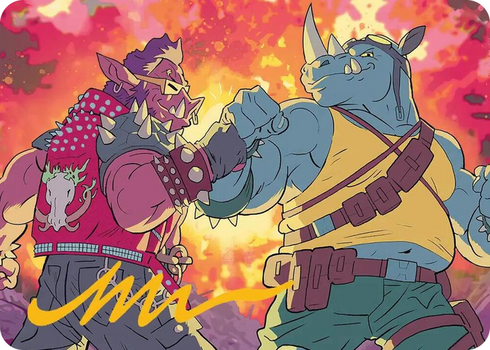 Bebop & Rocksteady Art Card (Gold-Stamped Signature) #29 S - Art Series: Teenage Mutant Ninja Turtles Pokemon card