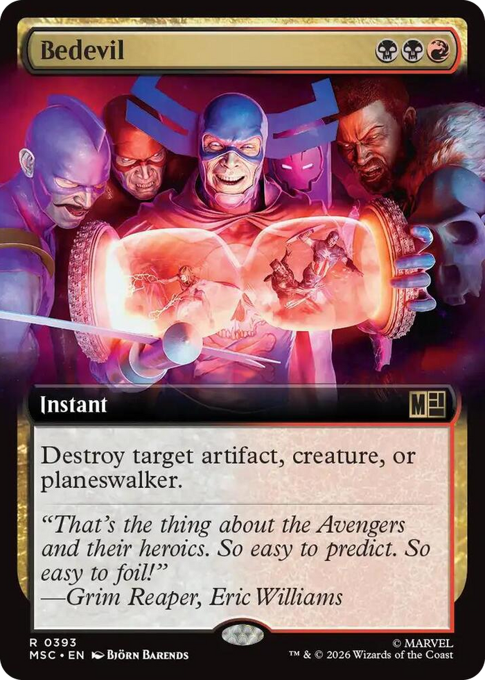 Bedevil (Extended Art) #393 R - Commander: Marvel Super Heroes Pokemon card