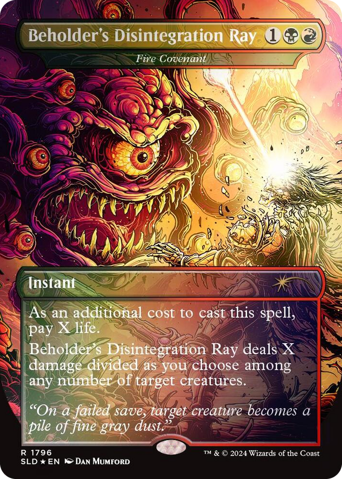Beholder's Disintegration Ray - Fire Covenant (Rainbow Foil) #1796 R - Secret Lair Drop Series Pokemon card