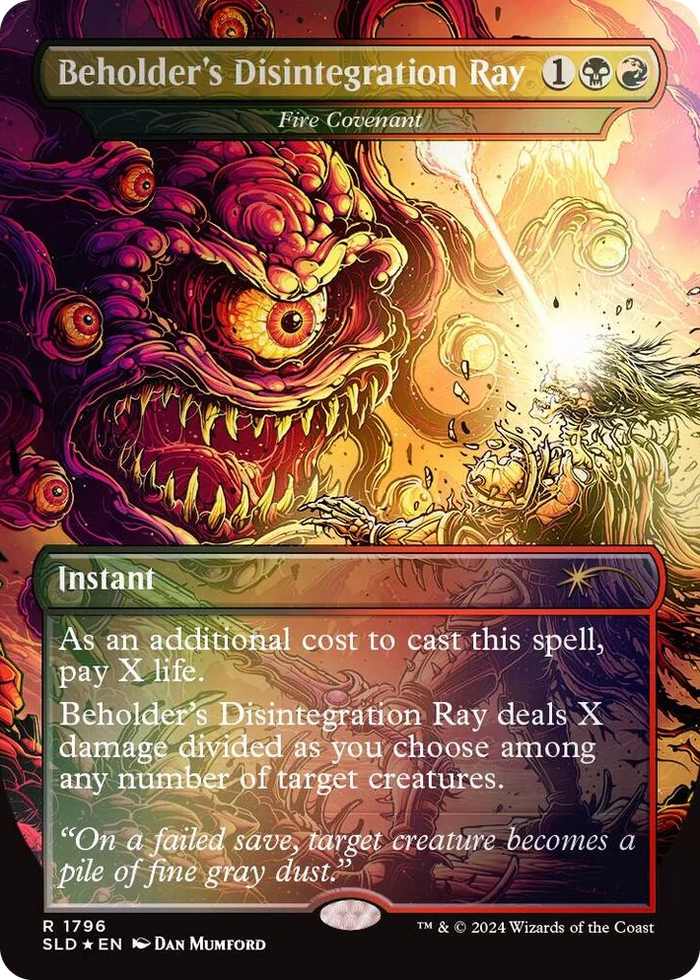 1796 Beholder's Disintegration Ray - Fire Covenant (Rainbow Foil) R Secret Lair Drop Series