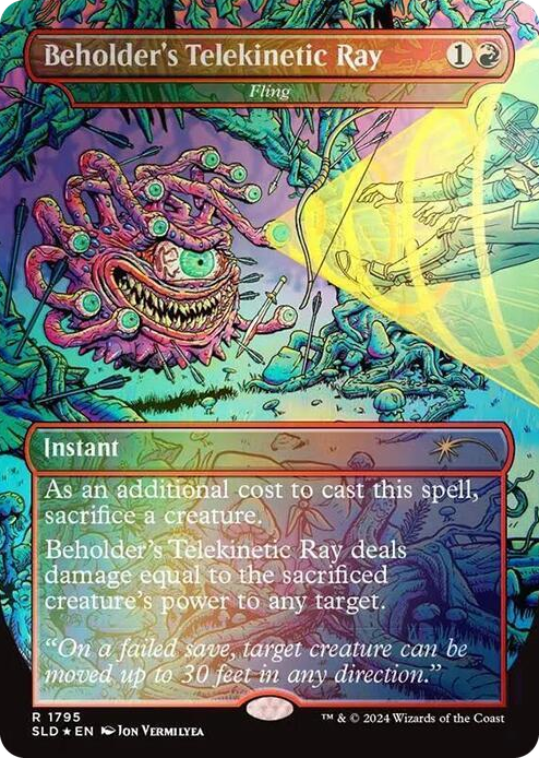 Beholder's Telekinetic Ray - Fling (Rainbow Foil) #1795 R - Secret Lair Drop Series Pokemon card