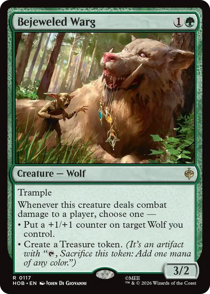 Bejeweled Warg #117 R - The Hobbit Pokemon card
