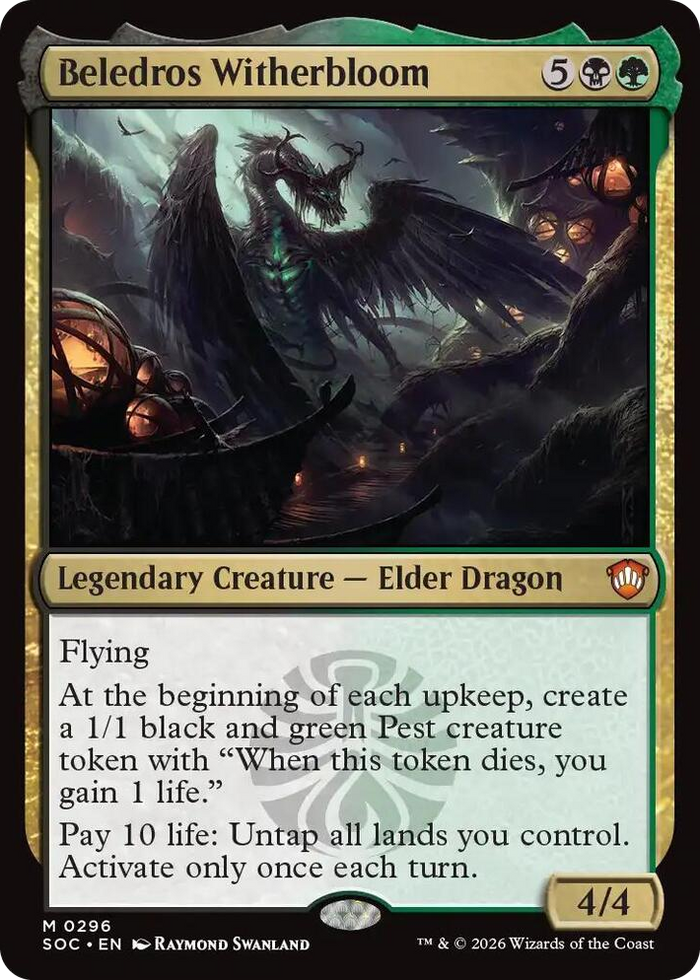 Beledros Witherbloom #296 M - Commander: Secrets of Strixhaven Pokemon card
