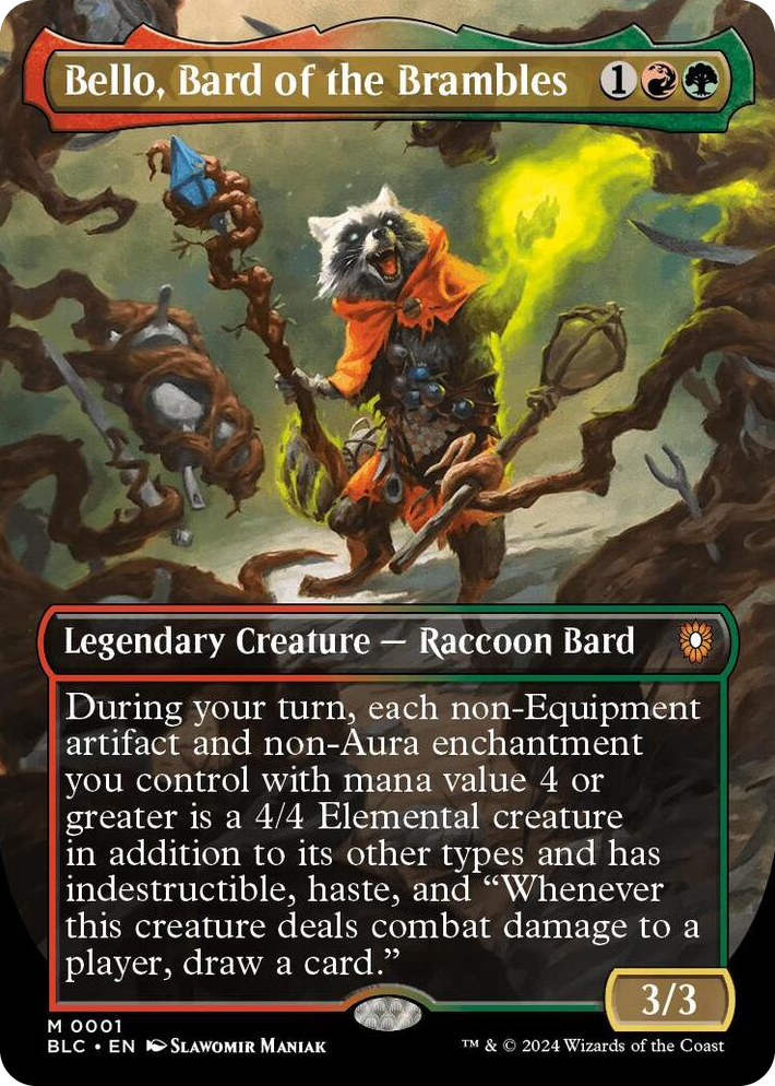 0001 Bello, Bard of the Brambles (Borderless) M Commander: Bloomburrow