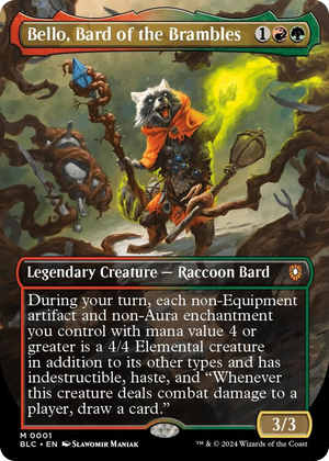 0001 Bello, Bard of the Brambles (Borderless) M Commander: Bloomburrow