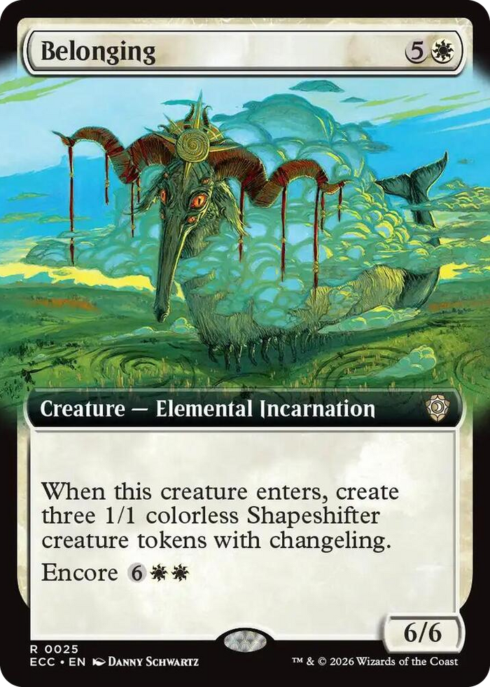 Belonging (Extended Art) #25 R - Commander: Lorwyn Eclipsed Pokemon card