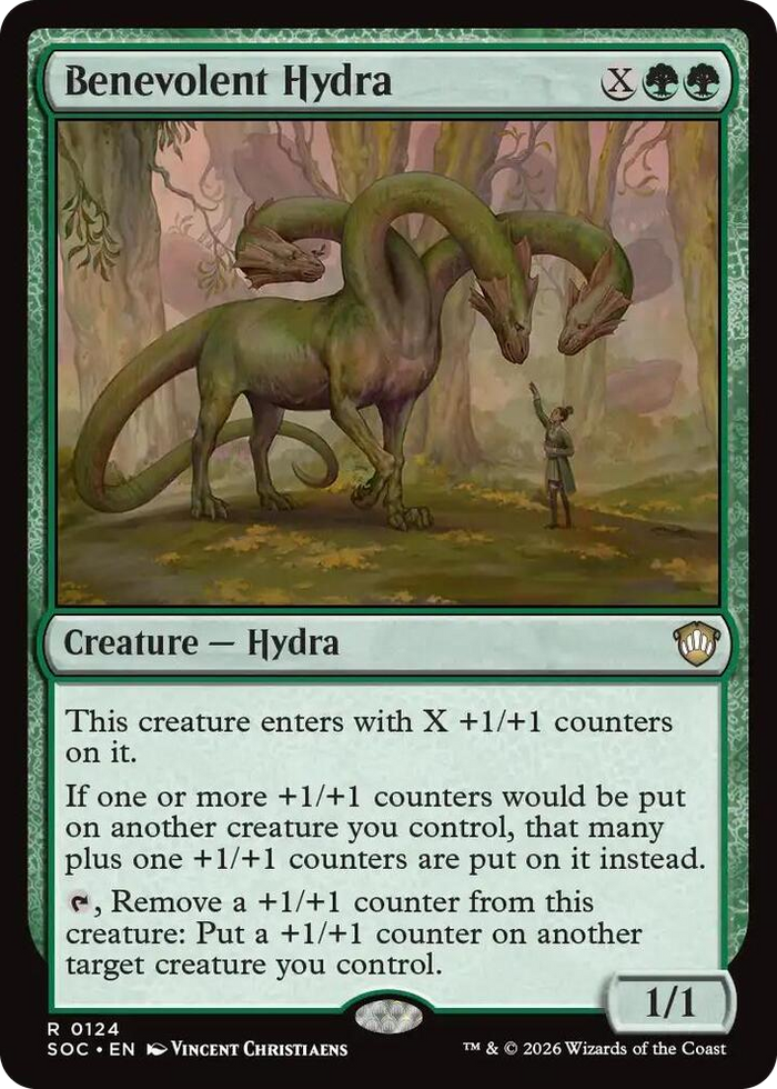 Benevolent Hydra #124 R - Commander: Secrets of Strixhaven Pokemon card