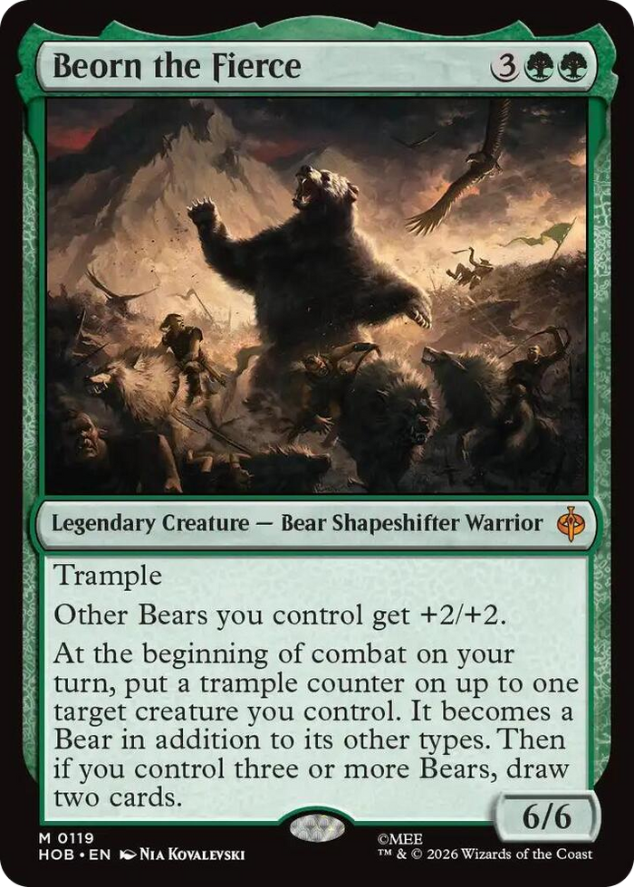 Beorn the Fierce #119 M - The Hobbit Pokemon card