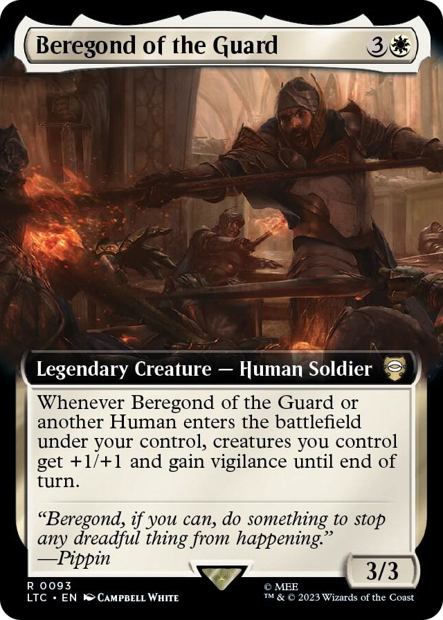 Beregond of the Guard (Extended Art) #93 R - Commander: The Lord of the Rings: Tales of Middle-earth Pokemon card