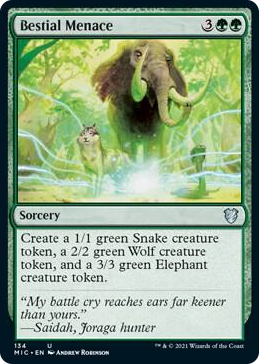 0134 Bestial Menace U Commander: Innistrad: Midnight Hunt