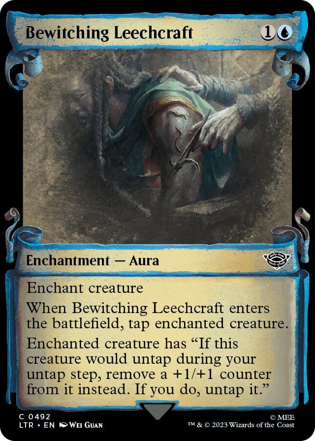 Bewitching Leechcraft (Showcase Scrolls) #492 C - Universes Beyond: The Lord of the Rings: Tales of Middle-earth Pokemon card
