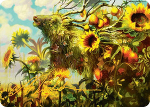 0001 Beza, the Bounding Spring Art Card (Gold-Stamped Signature) S Art Series: Bloomburrow