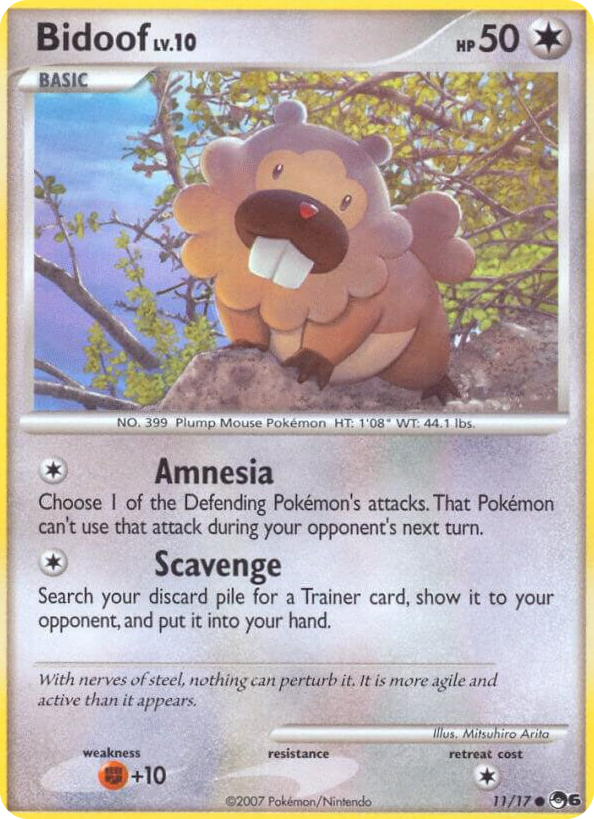0011 Bidoof Common POP Series 6