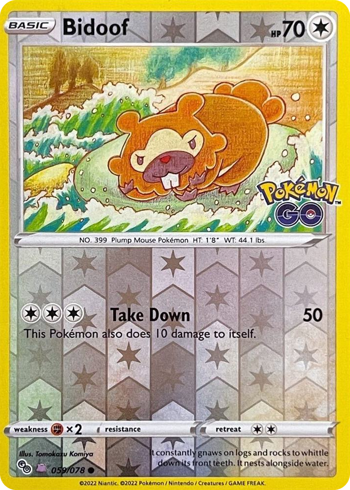 0059 Bidoof (Peelable Ditto) Common Pokemon GO