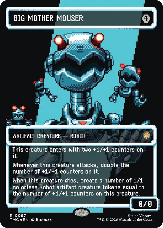 0097 Big Mother Mouser (Borderless) (Surge Foil) R Commander: Teenage Mutant Ninja Turtles