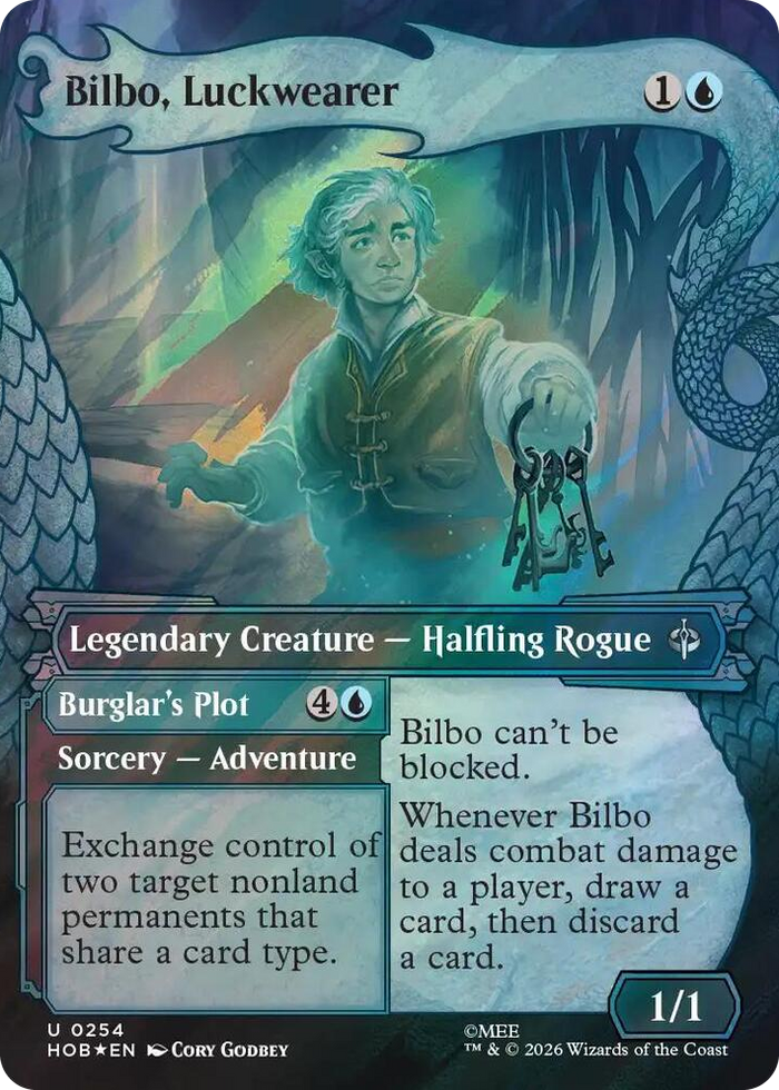 Bilbo, Luckwearer (Showcase) (Surge Foil) #254 U - The Hobbit Pokemon card