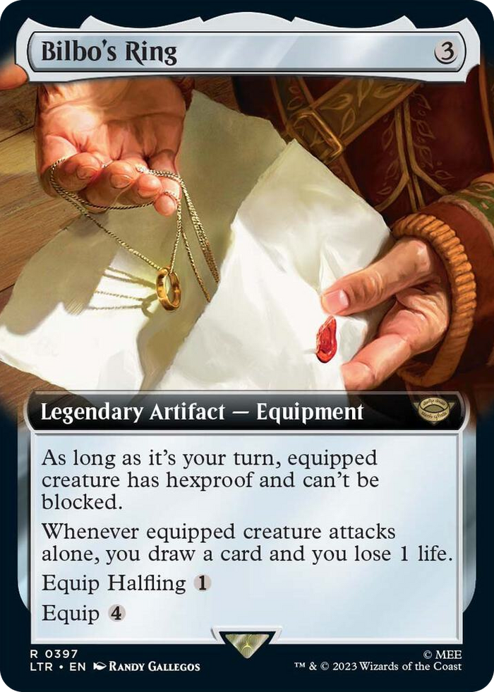 Bilbo's Ring (Extended Art) #397 R - Universes Beyond: The Lord of the Rings: Tales of Middle-earth Pokemon card