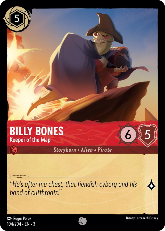 0104 Billy Bones - Keeper of the Map Common Into the Inklands