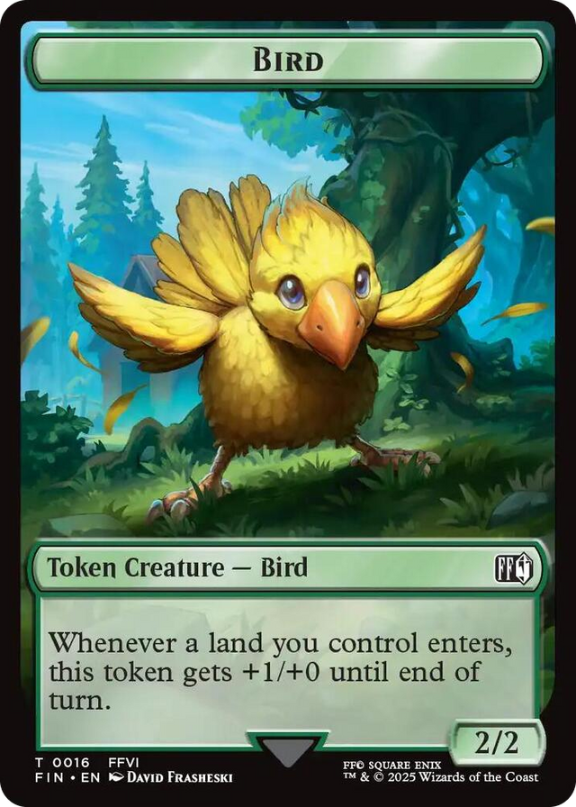 0016 Bird (0016) // Wizard (0014) Double-Sided Token T FINAL FANTASY