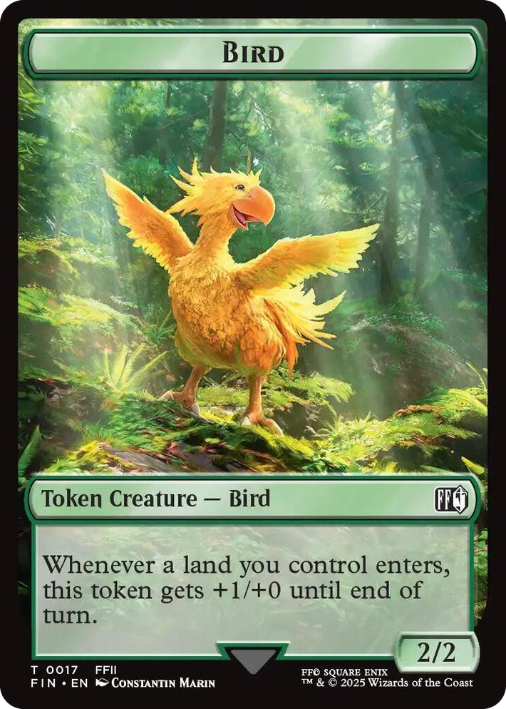 0017 Bird (0017) // Wizard (0015) Double-Sided Token T FINAL FANTASY