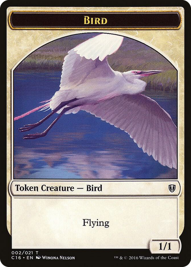 0002 Bird (002) // Saproling  (016) Double-Sided Token T Commander 2016